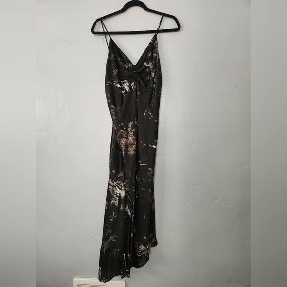 NWT All Saints Alexia Titania Silk Asymmetrical Sill Blend Dress Sz 8 - Picture 6 of 14